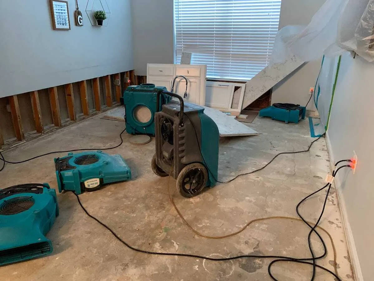 Dehumidifier in flood-cut room for Water Extraction & Removal in Mount Carmel
